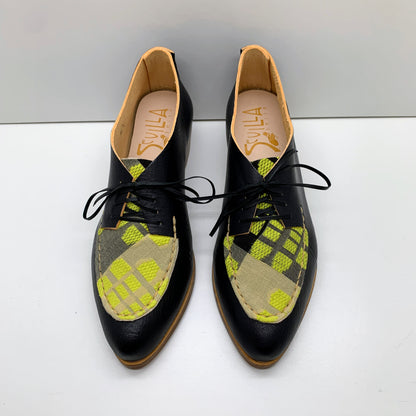 READY MADE. SIZE 41. THE CHUCK. BB NORI W BLACK AND YELLOW ACE AND JIG LAKE. 3CM (D14)