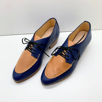 READY MADE. SIZE 37. THE CHUCK. BB AZURE W IBIZA CAMELLO LAKE. EDGE INKED. 3CM (D15)