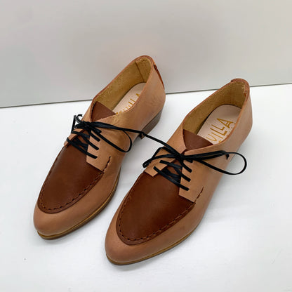 READY MADE. SIZE 36. THE CHUCK. BB BLUSH W TRONCATO CUOIO LAKE. EDGE INKED. 3CM (D16)