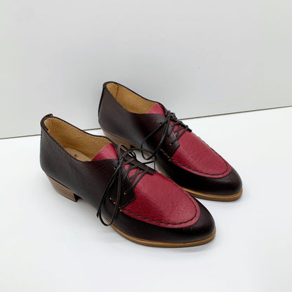 READY MADE. SIZE 36. THE CHUCK. BB TAMARIND. BRASIL RASPBERRY LAKE. BROWN THREAD. EDGE INKED. 3CM