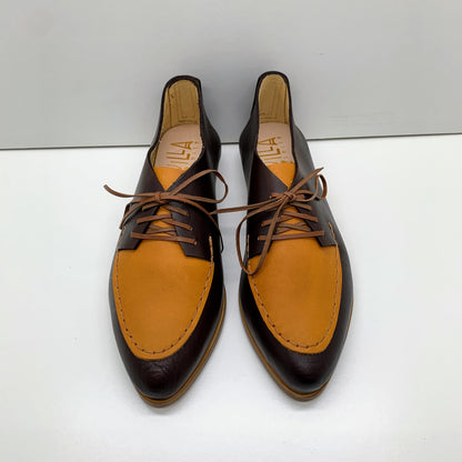 READY MADE. SIZE 38. THE CHUCK. BB TAMARIND. BRASIL OCRE LAKE. TOAST THREAD. EDGE INKED. 2CM.