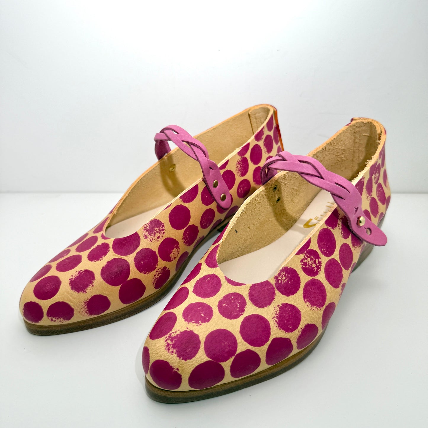 The Pepa in Rambutan Polka Dots and Pink Braided Strap