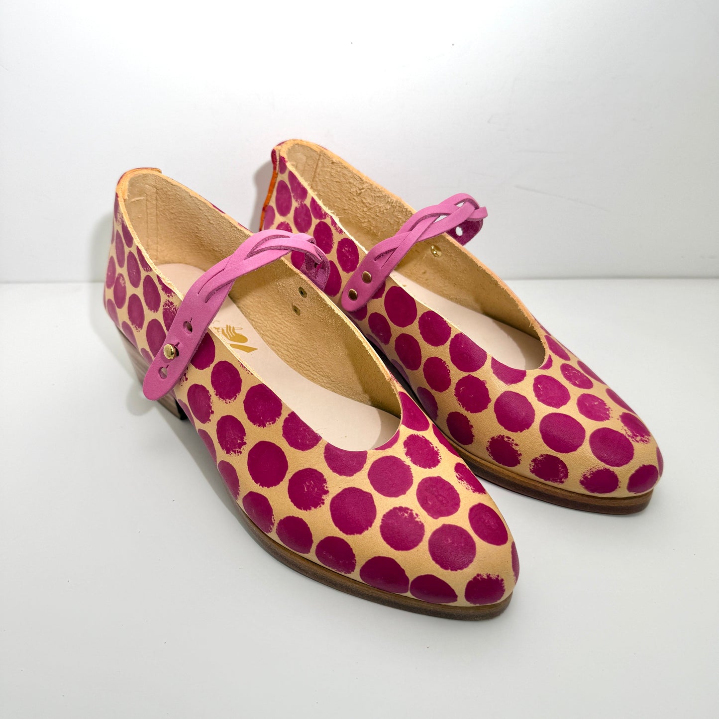 The Pepa in Rambutan Polka Dots and Pink Braided Strap