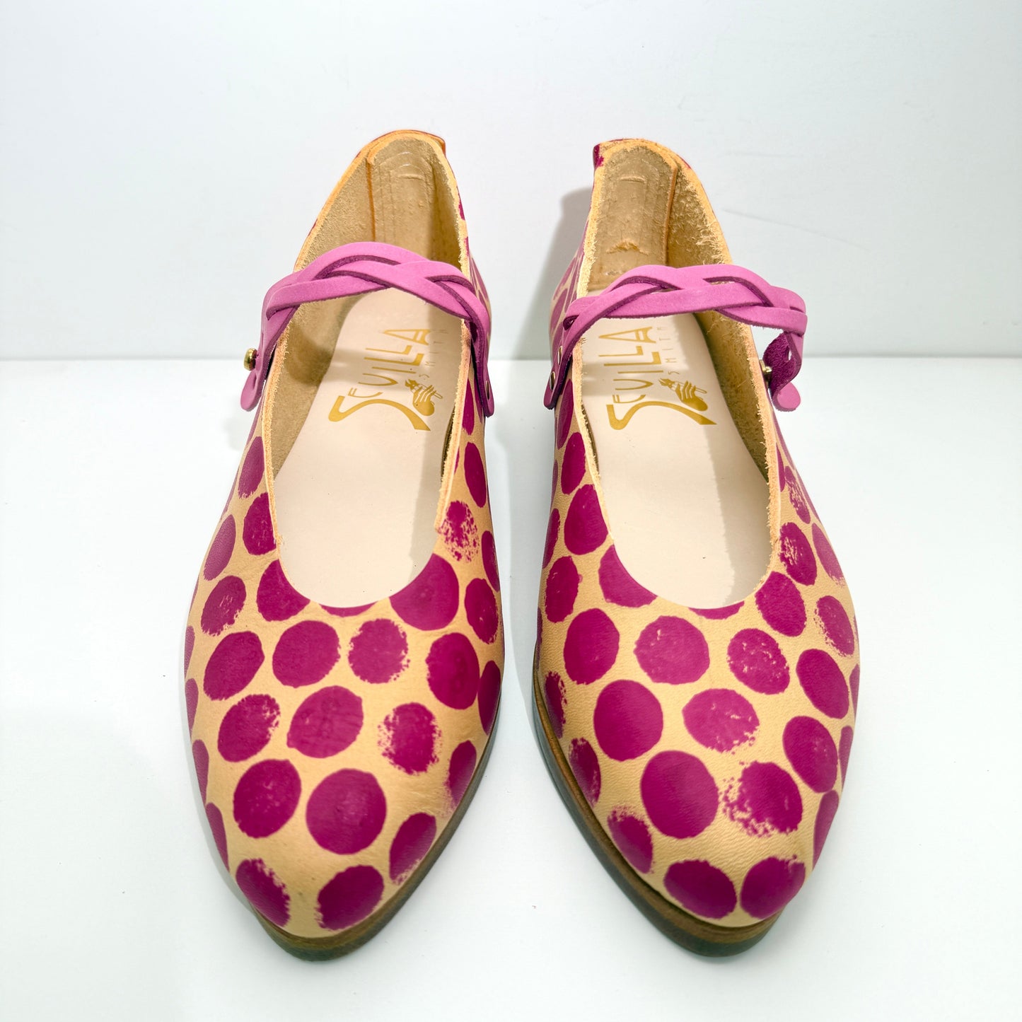 The Pepa in Rambutan Polka Dots and Pink Braided Strap
