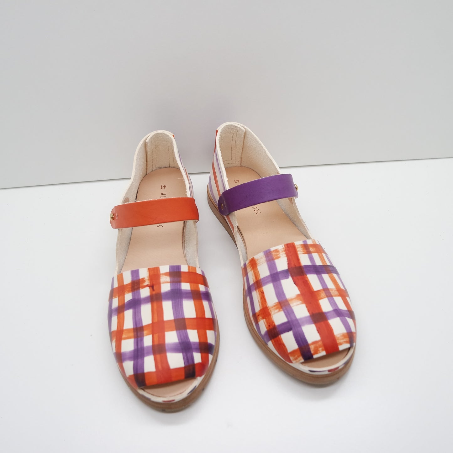 THE CATU. DOUBLE GINGHAM. UBE AND MADRAS WITH MISMATCHED STRAPS