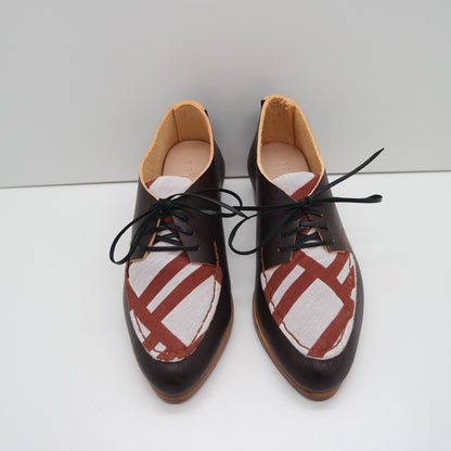 READY MADE. SIZE 35. THE CHUCK. BB TAMARIND W BROWN AND WHITE ACE AND JIG LAKE. 3CM (D2)