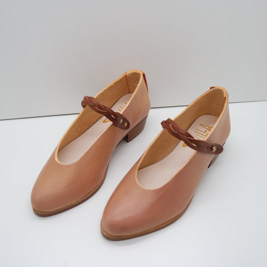 THE PEPA. BB BLUSH W BRAIDED TRONCATO CUOIO STRAP. 2CM