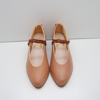 THE PEPA. BB BLUSH W BRAIDED TRONCATO CUOIO STRAP. 2CM