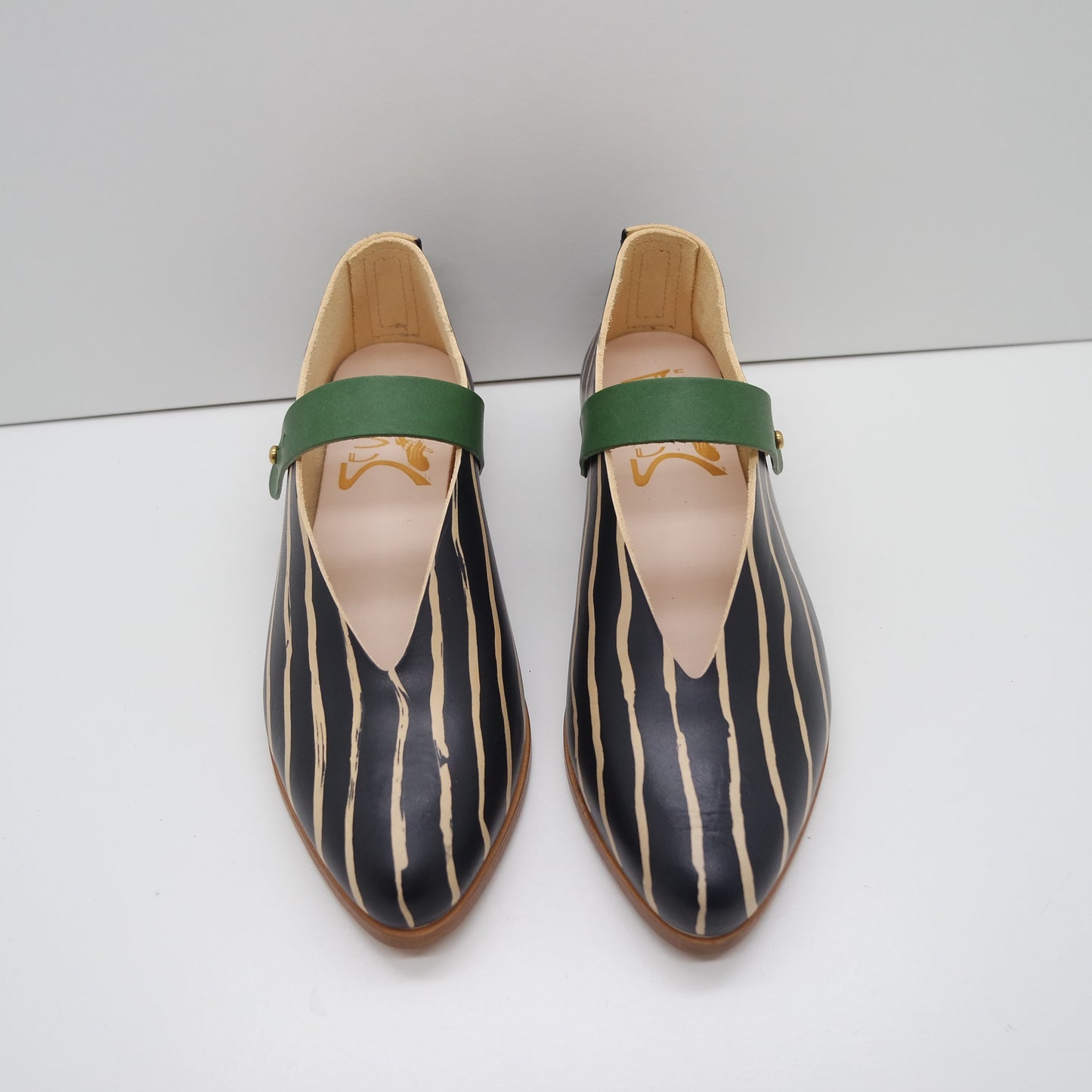 THE MARTA. (THIN) REVERSE STRIPE. BB NORI W AVOCADO STRAP.