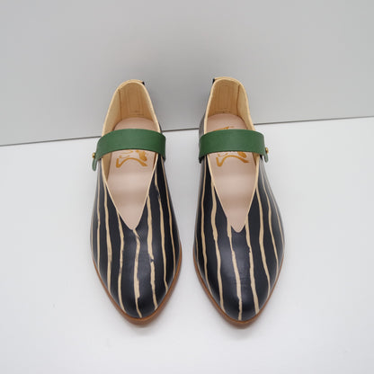 THE MARTA. (THIN) REVERSE STRIPE. BB NORI W AVOCADO STRAP.