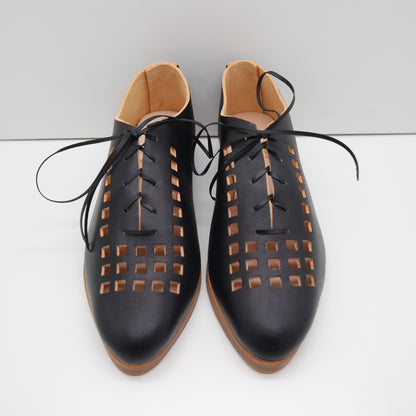 READY MADE. SIZE 36. THE ERICA. BB TAMARIND. BROWN BLACK STRIPE RIBBON. 3CM