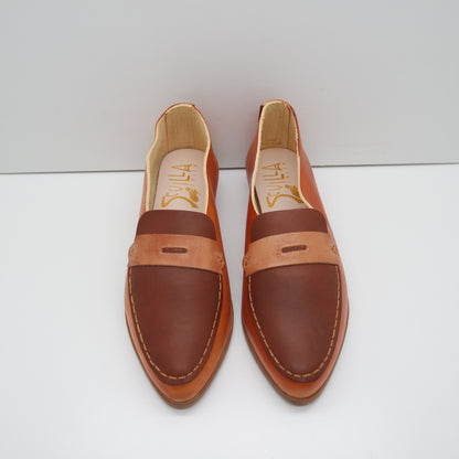 READY MADE. SIZE 39. THE PENNY. BB TOAST. TRONCATO CUOIO LAKE. IBIZA CAMELLO MASK. TOAST THREAD. 2CM