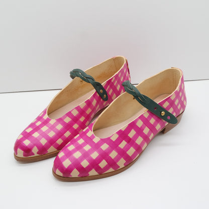 THE PEPA. GINGHAM. BB RAMBUTAN W BRAIDED AGAVE STRAP.