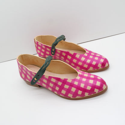 THE PEPA. GINGHAM. BB RAMBUTAN W BRAIDED AGAVE STRAP.