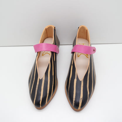 MAMA DAY SALE. SIZE 36. THE MARTA. REVERSE STRIPE. NORI W PORPORA STRAP. 3CM. 110