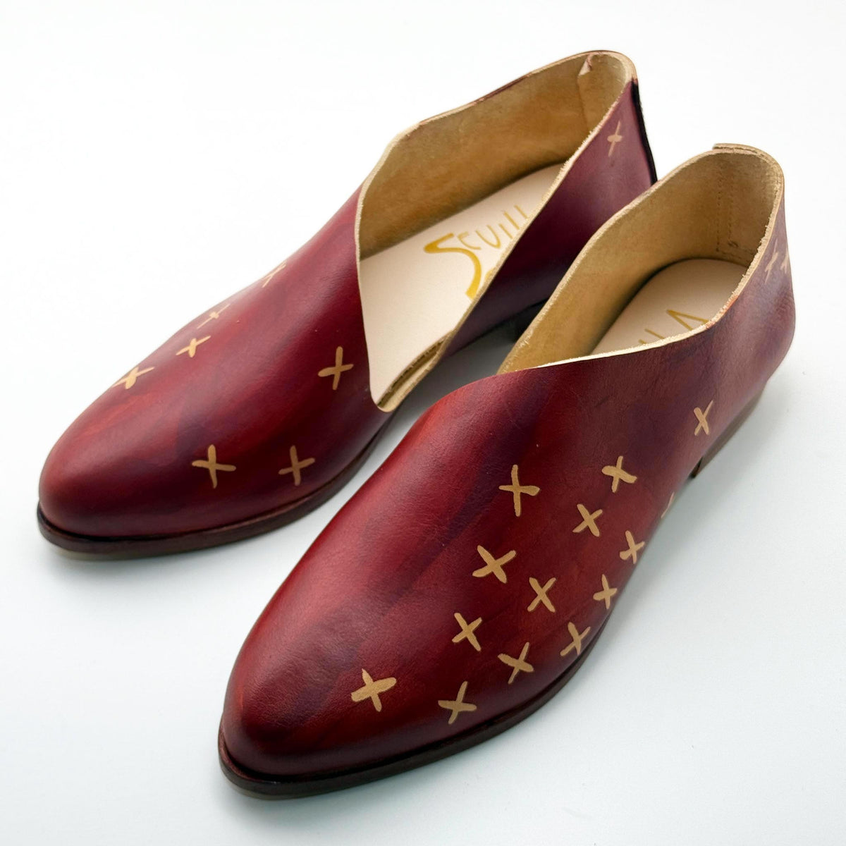 The Kim in Apple with Reverse Shashiko Pattern & Overdyed Sole