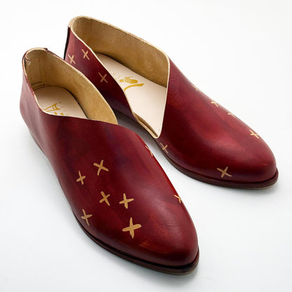 The Kim in Apple with Reverse Shashiko Pattern & Overdyed Sole